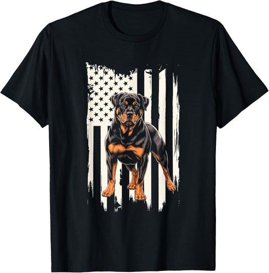 Rottweiler American Flag Dog Patriotic Rottweiler