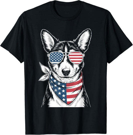 Basenji Dog Usa Flag Sunglasses Patriotic 4Th Of July
