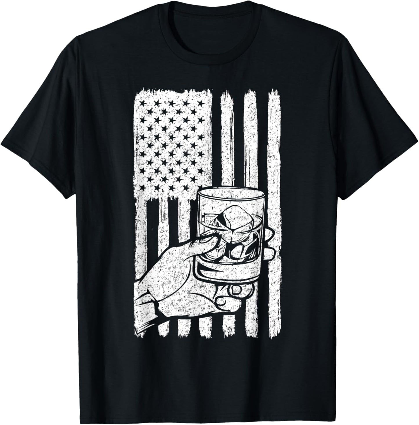 Retro Bourbon Whisky 4Th Of July American Usa Flag