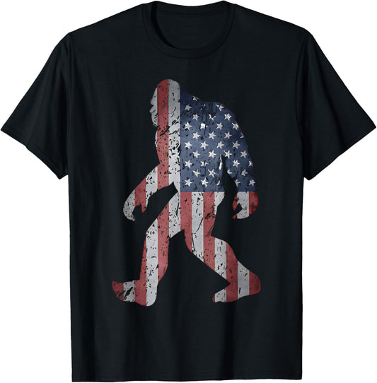 Bigfoot Sasquatch 4Th Of July American Flag Patriotic