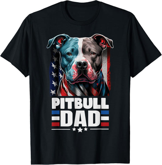 Pitbull Dad American Flag 4Th Of July Dog Fatheru2019S Day Mens