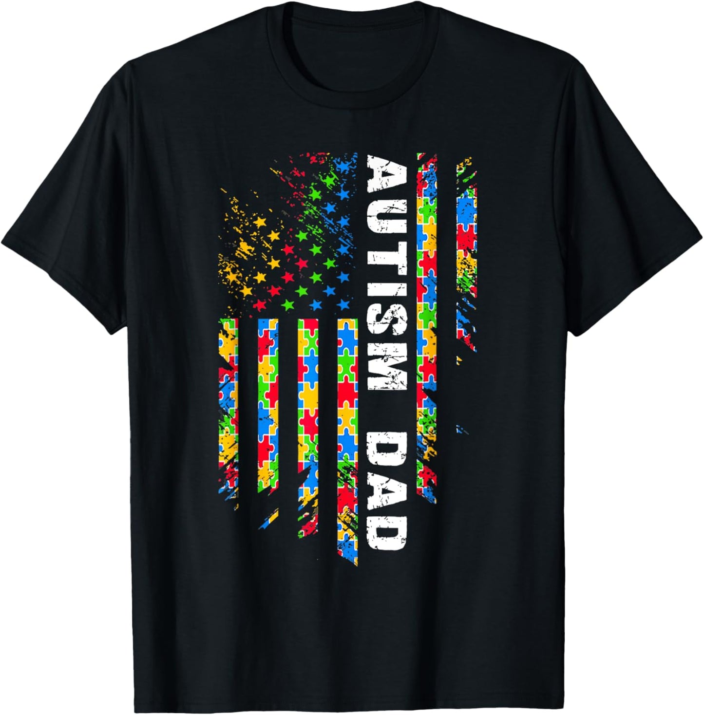 Autism Dad Awareness American Flag Usa Men Women Kids