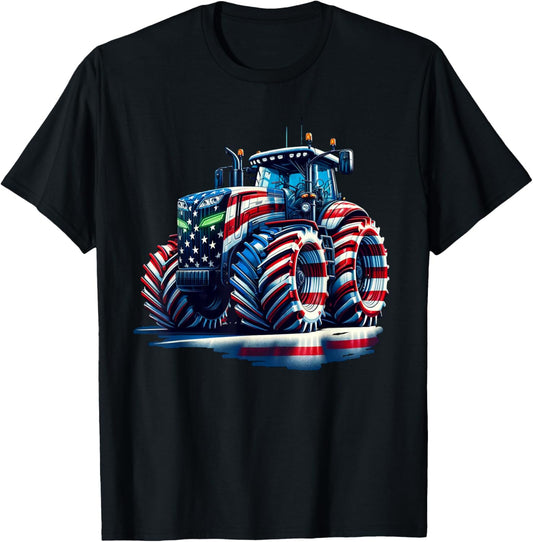 Patriotic Tractor American Flag
