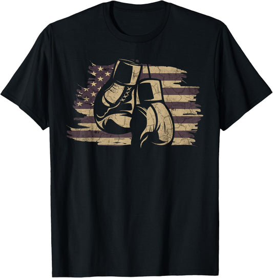 Boxing Gloves American Flag Retro Old School Boxing