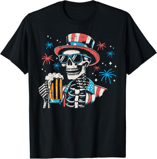 4Th Of July Patriotic Skeleton Funny Usa Party Dad Men Women
