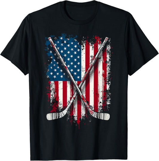Hockey Stick Usa Flag Hockey Player