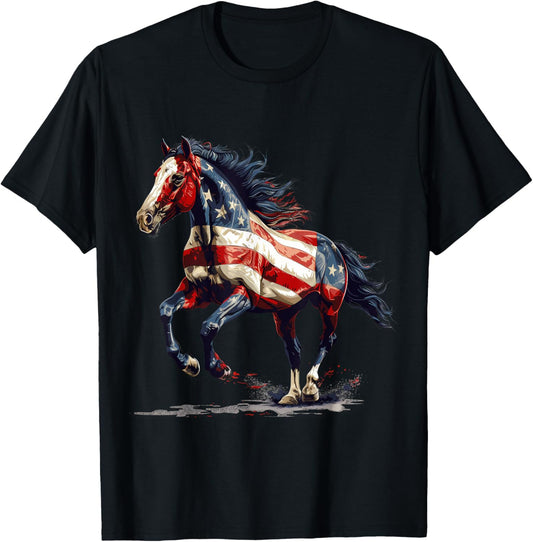 Patriotic Horse Usa Flag Vintage Horse 4Th Of July