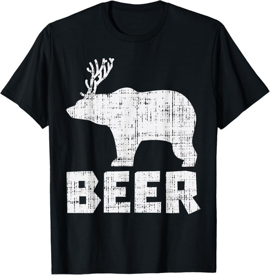 Bear Deer Beer Funny Drinking Hunting Camping Dad Uncle Gift
