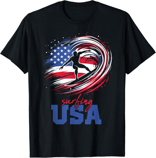 Surfing Usa American Flag Surfer Patriotic