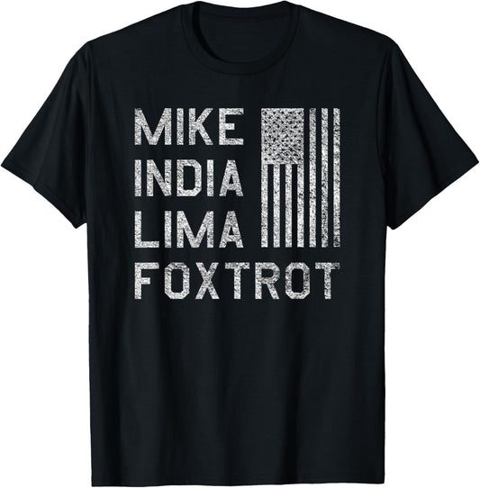 Mike India Lima Foxtrot Us American Flag Fun Milf Humor