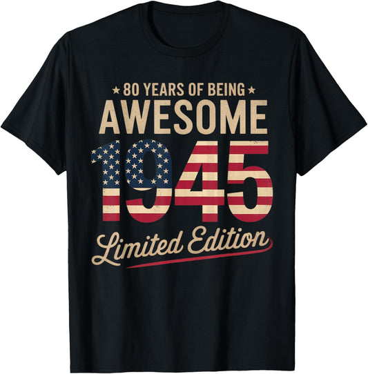 80Th Birthday Usa Flag 80 Years Of Being Awesome
