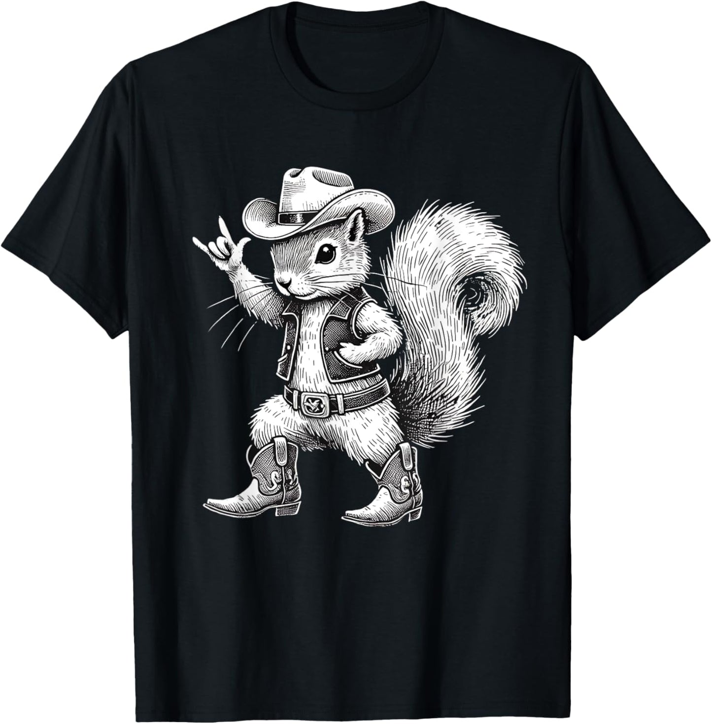 Vintage Squirrel Funny Cowboy Cowgirl Western Country Animal