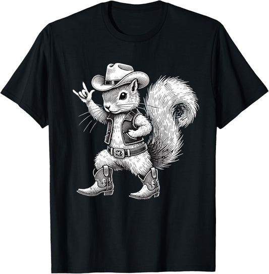 Vintage Squirrel Funny Cowboy Cowgirl Western Country Animal