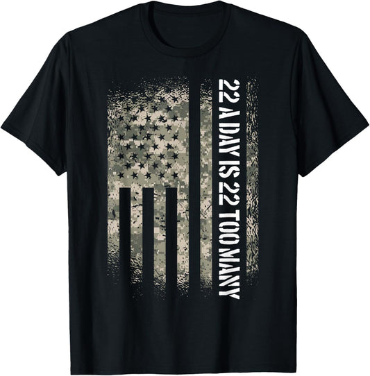 Veteran Suicide Awareness Usa Flag 22 A Day Is 22 Too Many
