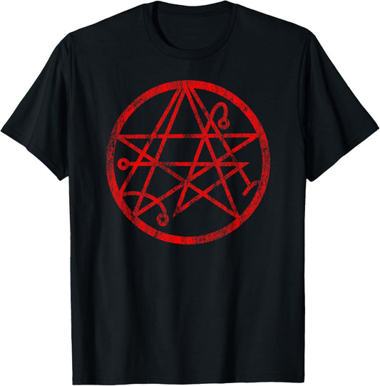 Necronomicon Symbol Shirt Distressed Demonic Gothic Horror