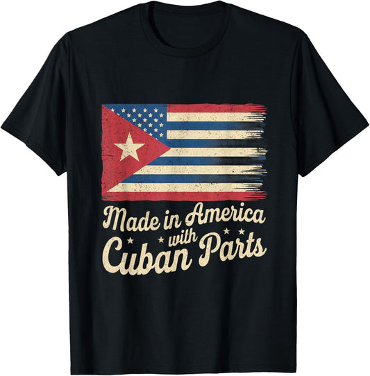 Made In America With Cuban Parts With Usa Flag Cuba Flag