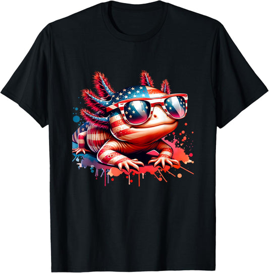 Memorial Day 4Th Of July Axolotl Independence Day Usa Flag