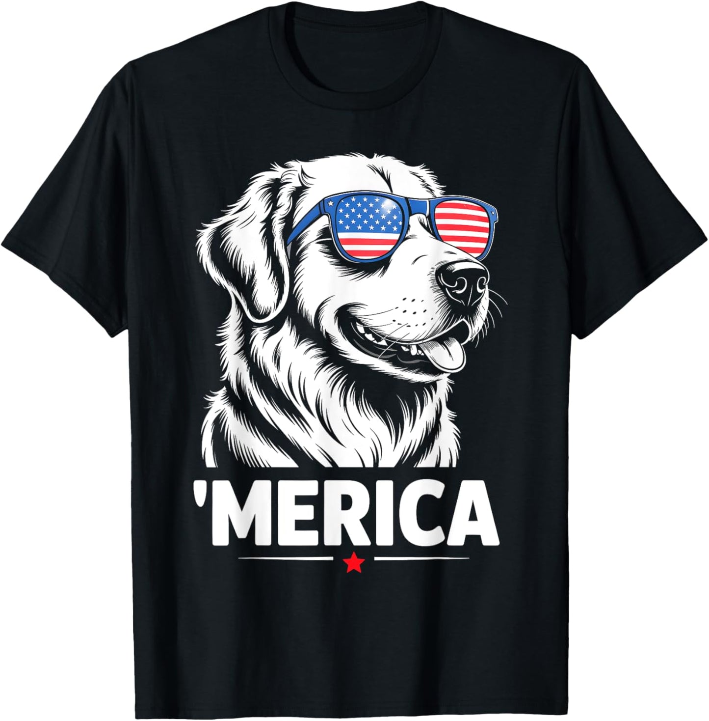 American Flag Patriotic Golden Retriever 4Th Of July America