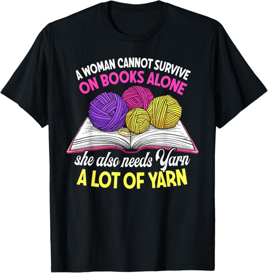 a woman cannot survive on books alone she also needs yarn