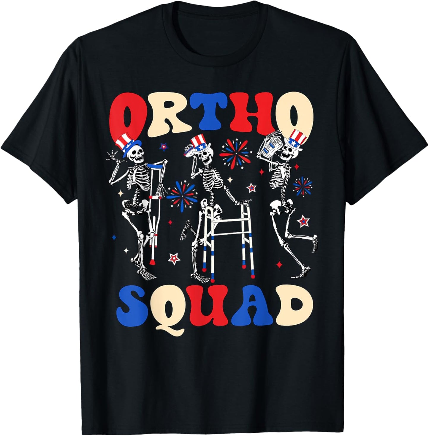 Retro Ortho Squad Dancing Skeleton Orthopedic 4Th Of July