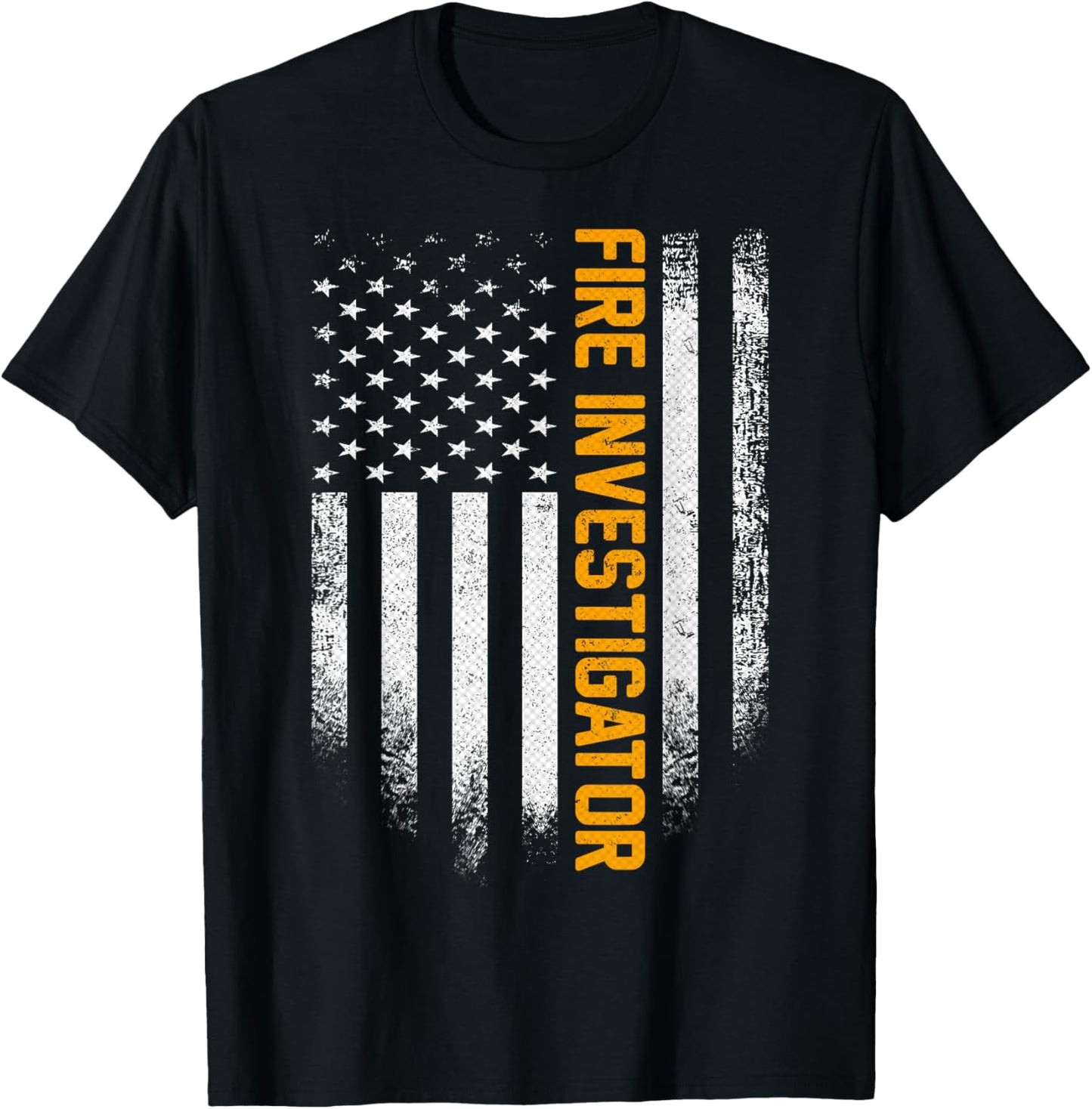 Vintage Fire Investigator Distressed American Flag Patriotic