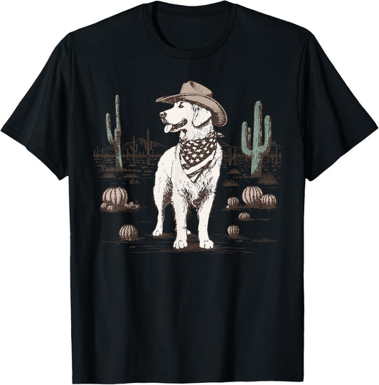 Golden Retriever Cowboy Cowgirl Cactus Rodeo Western Country