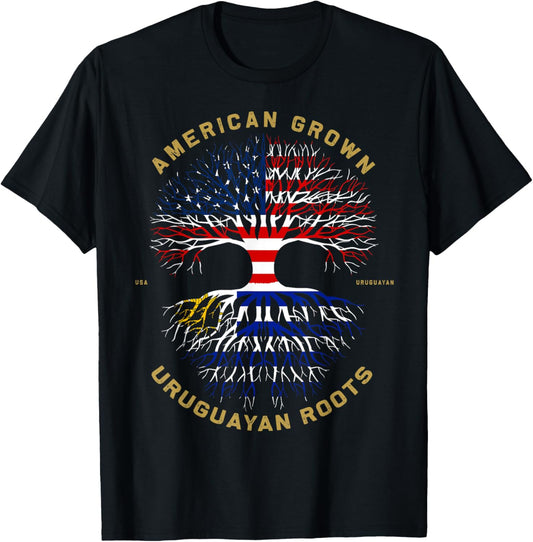 American Grown With Uruguayan Roots Tree Usa Flag Gifts