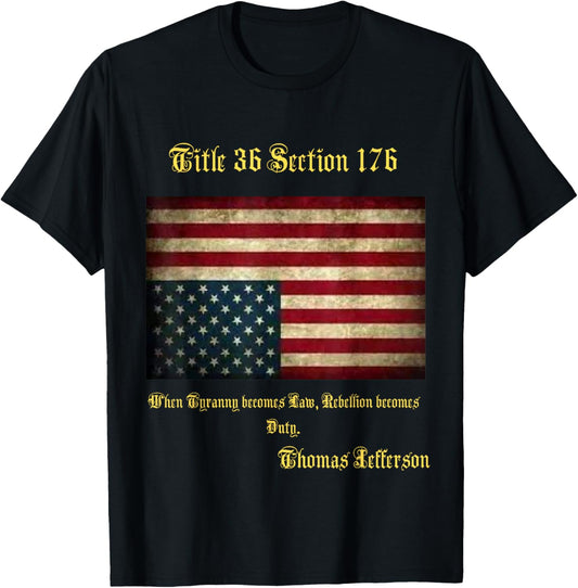 American Flag Distress Upside Down Thomas Jefferson Patriot