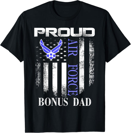 Vintage Proud Air Force Bonus Dad With American Flag Gift