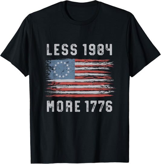 Less 1984 More 1776 Vintage Betsy Ross Flag Free Speech