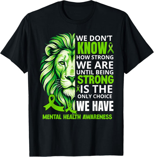 Lion Motivational Green Ribbon Mental Health Awareness