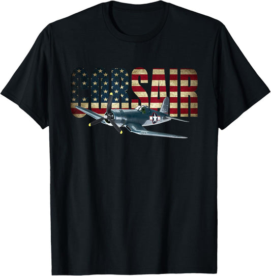 F4U Corsair Us American Flag Tshirt