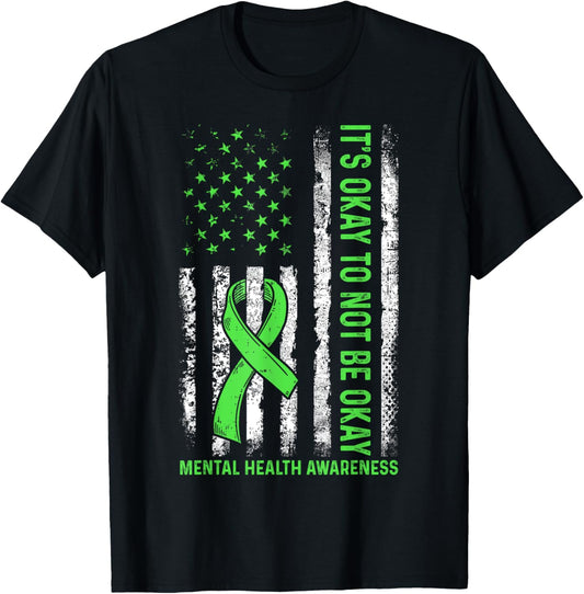 Its Okay To Not Be Okay US Flag Mental Health Awareness