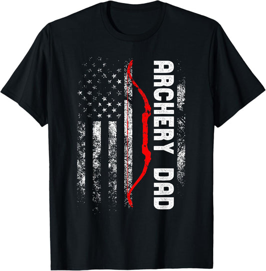 Family 365 Archery Dad Vintage Usa Red White Flag