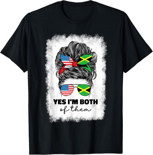 Half American And Jamaican Mix Usa America Jamaica Flag Girl