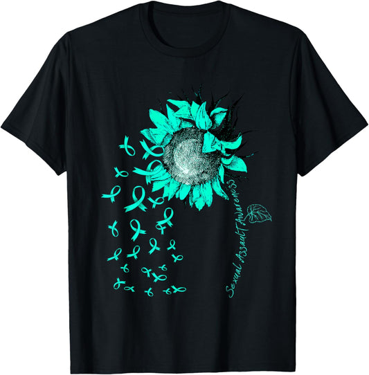 Sexual Assault Awareness Sunflower Teal Ribbon