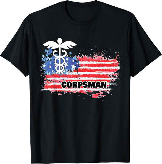 Hospital Corpsman Watercolor Usa Men T Shirt