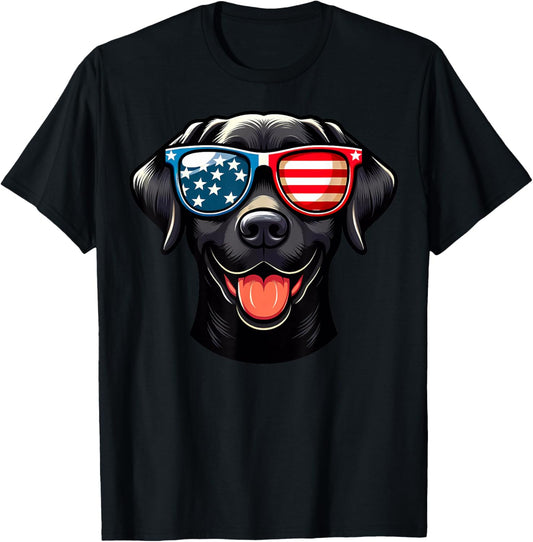 Black Labrador Patriotic American Flag Usa Lab Retriever