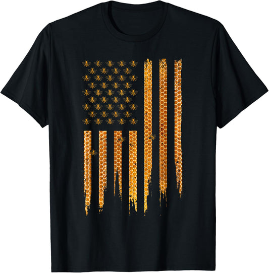 Beekeeping American Flag Honeycomb Honey Bees Beekeeper