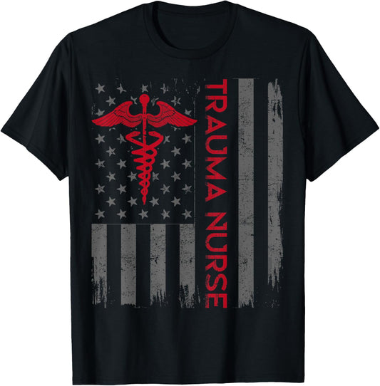 Trauma Nurse Care American Flag Patriotic