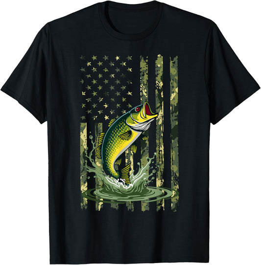 Us American Flag Camo Bass Fish Fishing Camouflage Fisherman