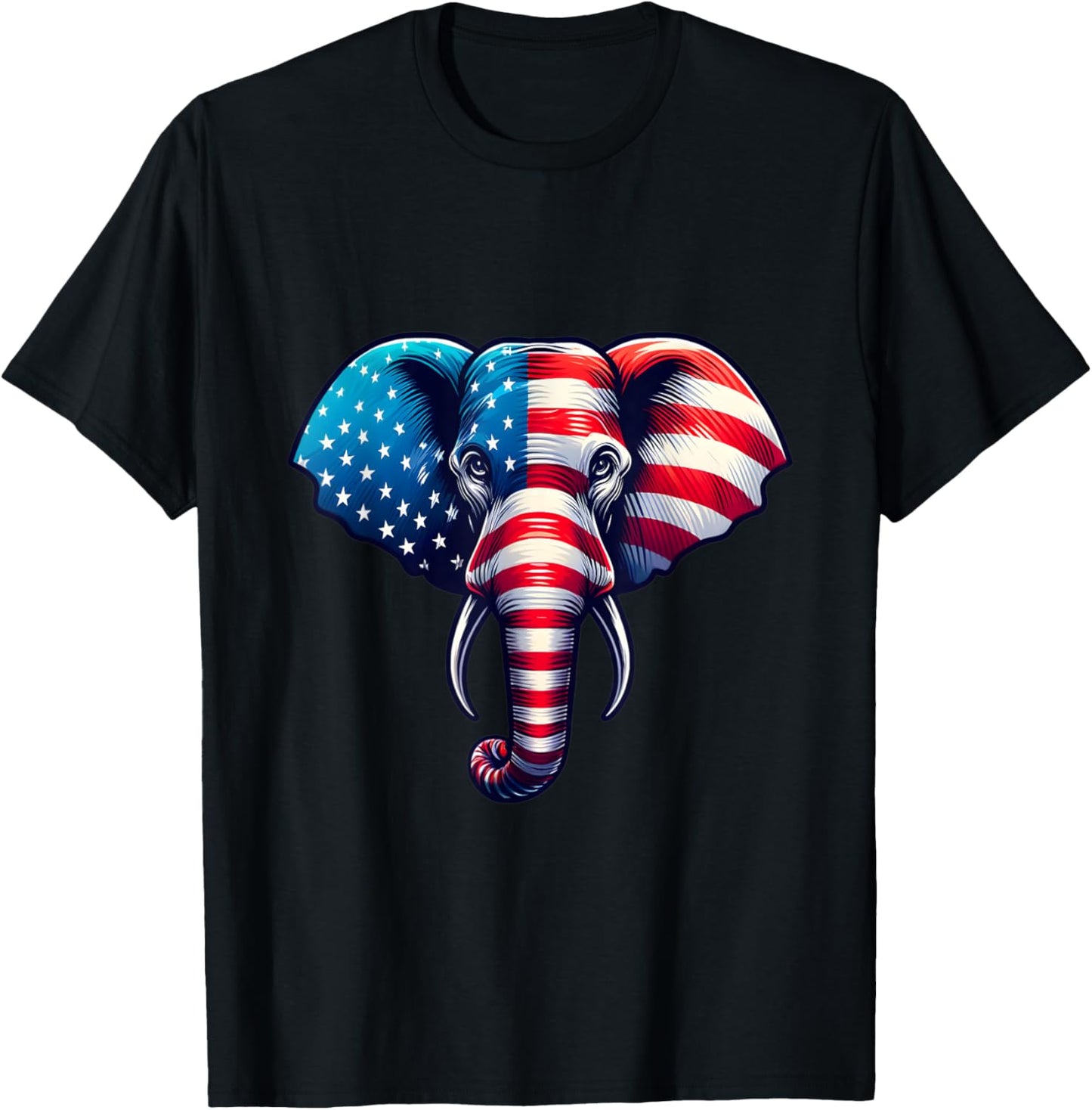 American Flag Elephant 4Th Of July Patriotic Elephant Face