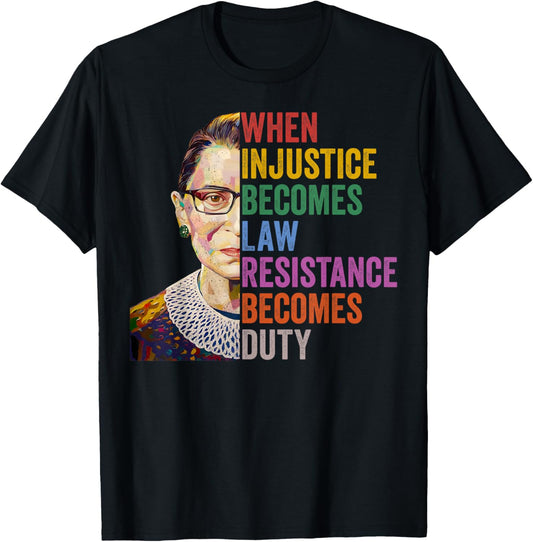 Notorious RBG Feminist Quotes Apparel Unisex Adults Black Small