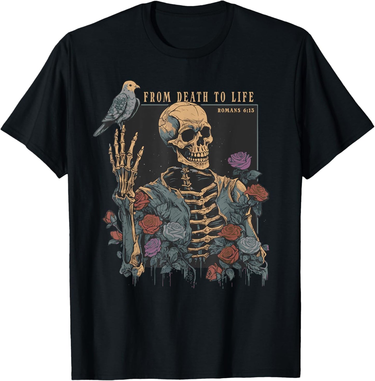 Christian Vintage Gothic Skeleton Bible Quote Romans 6:13
