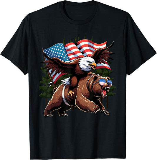 4Th July Patriotic Bear Eagle American Usa Flag Boys Girls