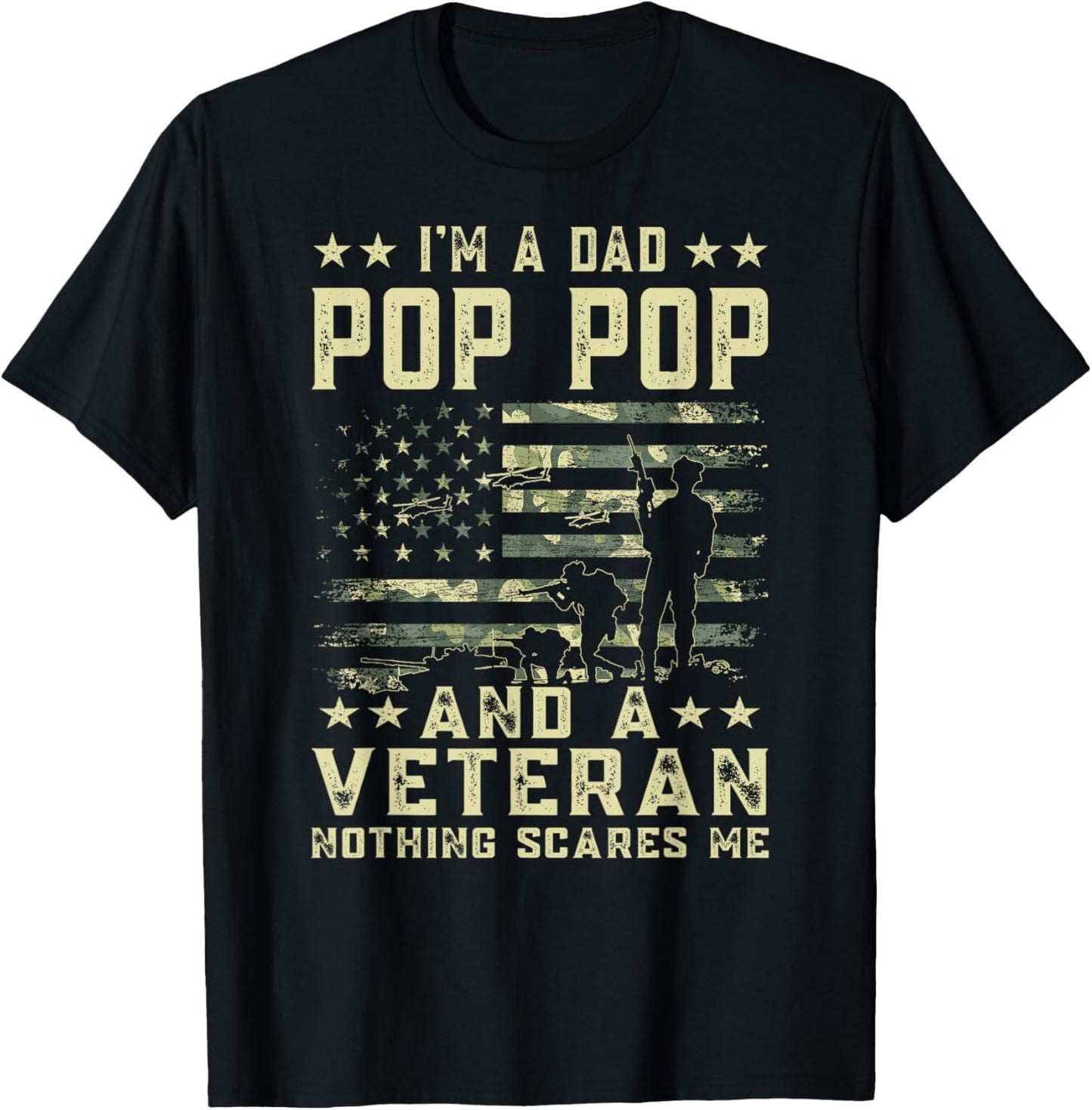 Im A Dad Pop Pop And A Veteran American Flag Fathers Day