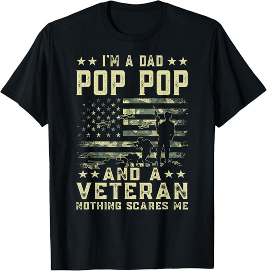 Im A Dad Pop Pop And A Veteran American Flag Fathers Day