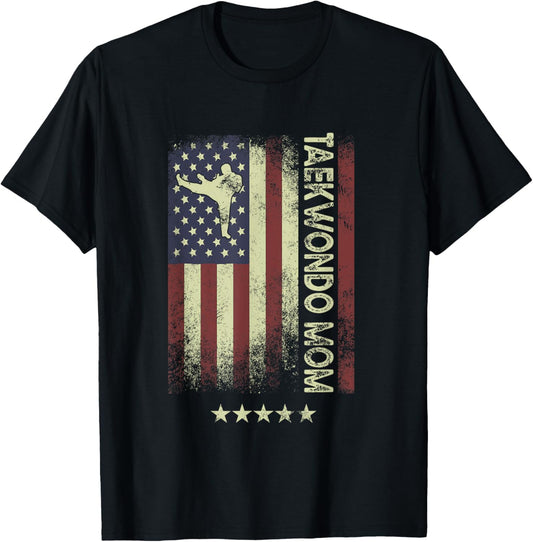 Usa American Flag Taekwondo Mom