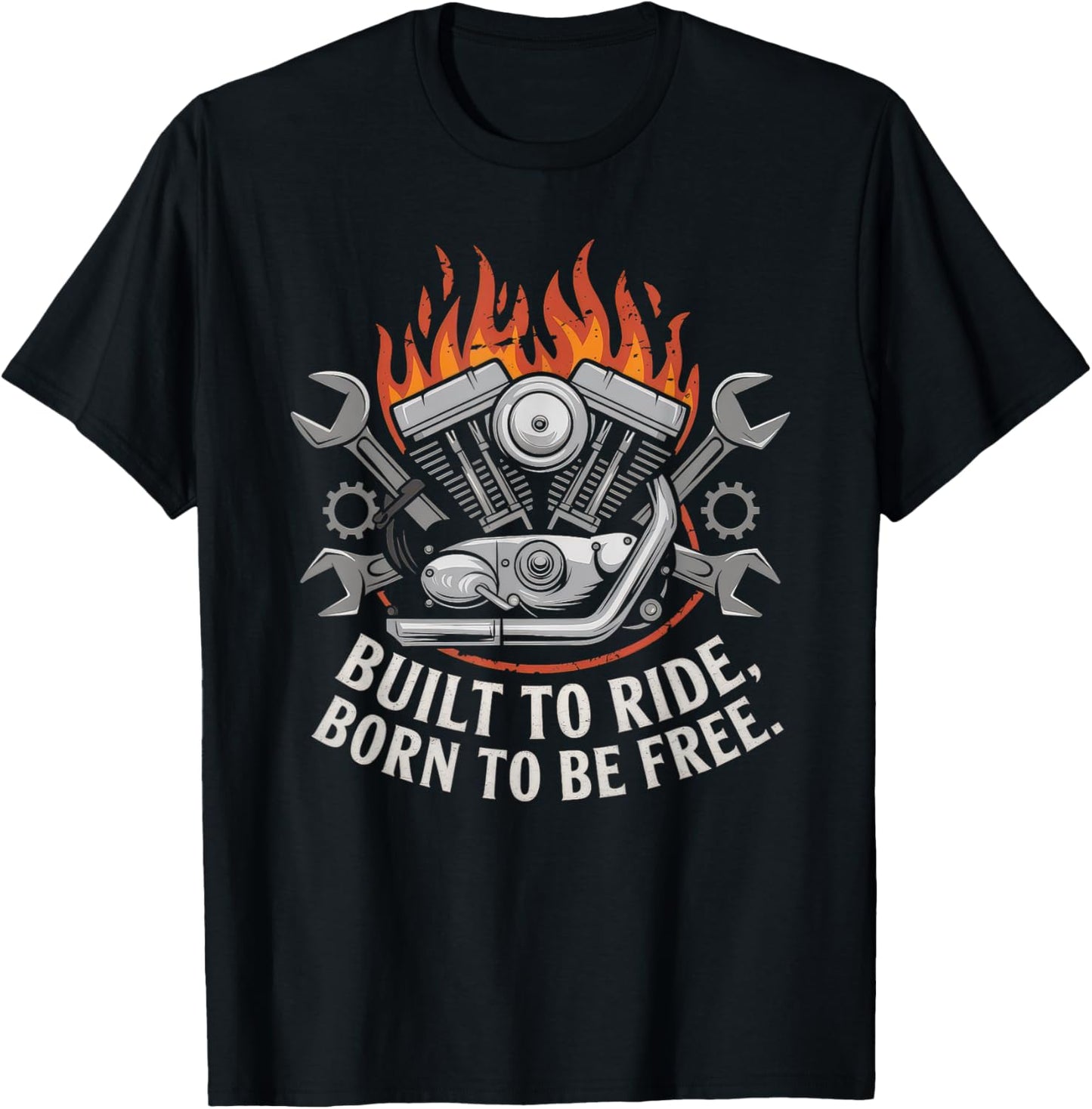 American Flag Motorcycle Tshirt Usa Flag Biker Retro