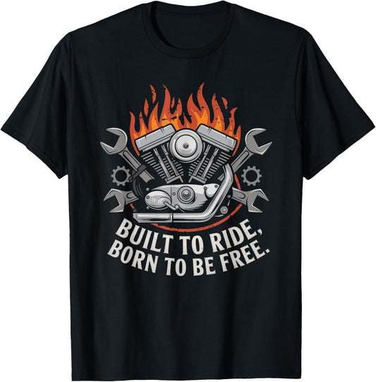 American Flag Motorcycle Tshirt Usa Flag Biker Retro